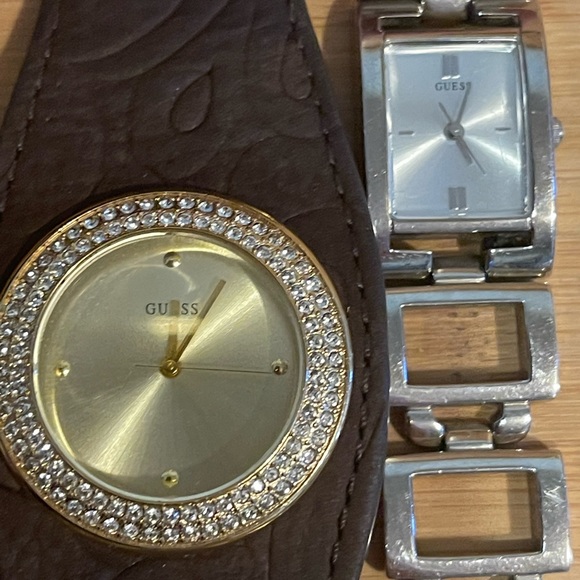 Guess watch bundle like new- look at all photos suede / gold & SS MOP - Picture 11 of 12
